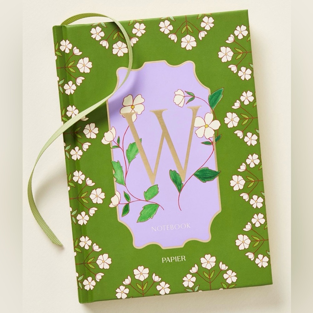 Anthropologie Papier Floral Monogram W Lined Notebook